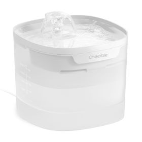 Cheerble Pet Fountain Elfin E1 Lite, Automatic Pumpless Cat Dispenser with Continuous Flow and MagDrive Technology, BPA-Free, 2 Liters