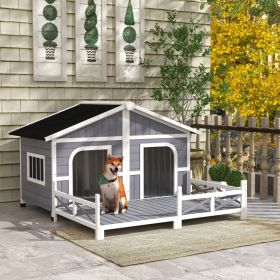 Dog House- Gray, White ( Amazon Shipping)(Prohibited by WalMart)