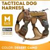 Tactical Dog Harness with Handle (Medium) - Desert Camo, 900D Nylon, No-Pull Design