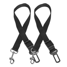 2Pcs Pet Dog Seat Belt Leash Adjustable Pet Dog Cat Safety Leads Harness Car Vehicle Nylon Fabric Seatbelt Strap