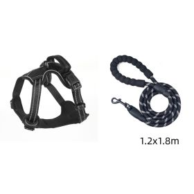 Dog Harness No Pull Breathable Reflective Pet Harness Vest (Option: Black set-XL)