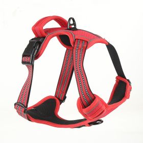 Dog Harness No Pull Breathable Reflective Pet Harness Vest (Option: Red-S)