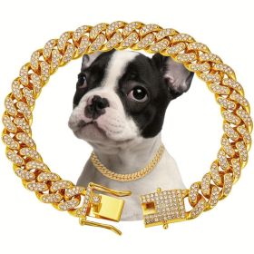 Shiny Diamond Safety Metal Necklace (Option: Glod-XL)