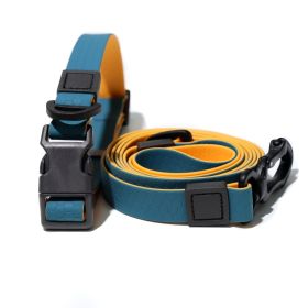 Honeycomb Embossed Dual-Color Pet Leash Set Is Stylish And Fashionable. The Embossed Surface Enhances The Leash's Grip, Preventing Slippage When Held (Option: Blueorange-15mm)