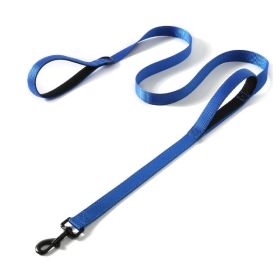 Pet Double Handle Pull Leash (Option: Blue)
