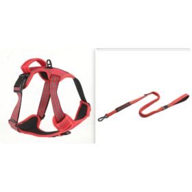 Dog Harness No Pull Breathable Reflective Pet Harness Vest (Option: Red  set1-L)