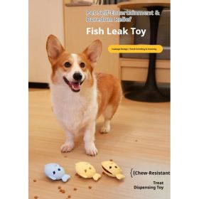 Fish-Shaped Dog Treat Dispenser Toy-Food-Grade Silicone Slow Feeder For Boredom Relief, Self-Entertainment & Pet Interaction - Durable Chew Toy With (Option: Blue)