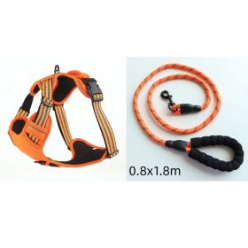 Dog Harness No Pull Breathable Reflective Pet Harness Vest (Option: Orange set-S)