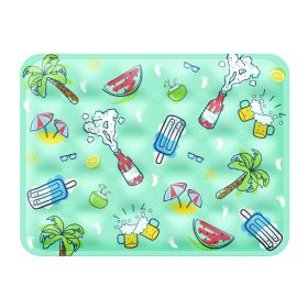 Pet Ice Cooling Mat, Self-Cooling, Reusable, Durable for Dogs & Cats. (size: 3XL-GREEN)
