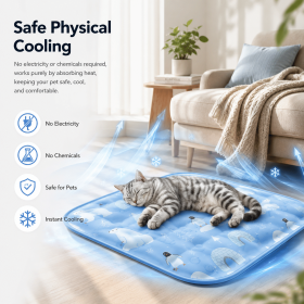 Pet Ice Cooling Mat, Self-Cooling, Reusable, Durable for Dogs & Cats. (size: 3XL-BLUE)
