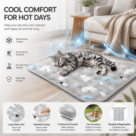 Pet Ice Cooling Mat, Self-Cooling, Reusable, Durable for Dogs & Cats. (size: XXL-GREY)